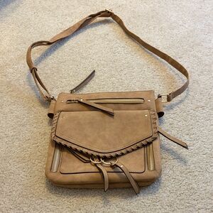 Target Tan Braided Flap Crossbody Bag